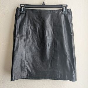 Vintage Black Leather Mini Skirt